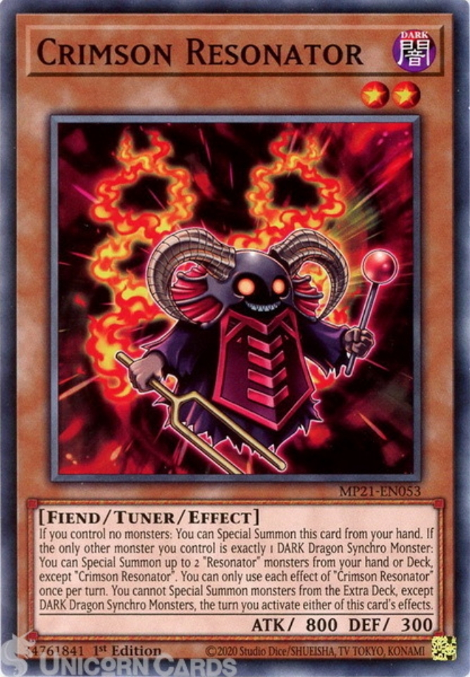 MP21EN053 Crimson Resonator Common 1st Edition Mint YuGiOh Card