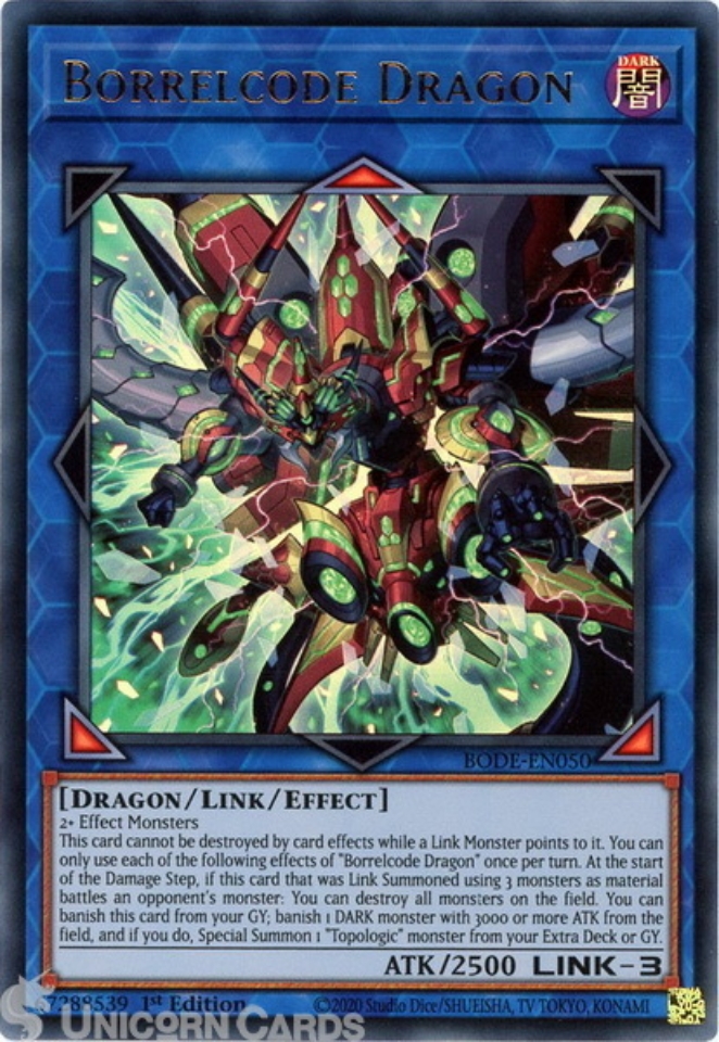 BODE-EN050 Borrelcode Dragon Ultra Rare 1st Edition Mint YuGiOh Card::  Unicorn Cards - YuGiOh!, Pokemon, Digimon and MTG TCG Cards for Players and  Collectors.