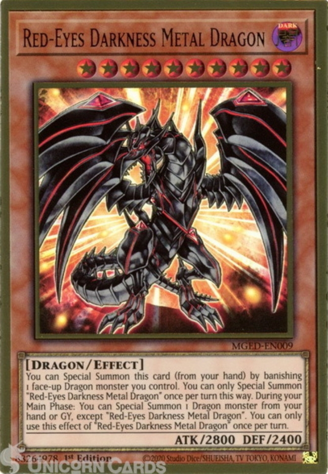 MGED-EN009 Red-Eyes Darkness Metal Dragon Premium Gold Rare 1st Edition ...