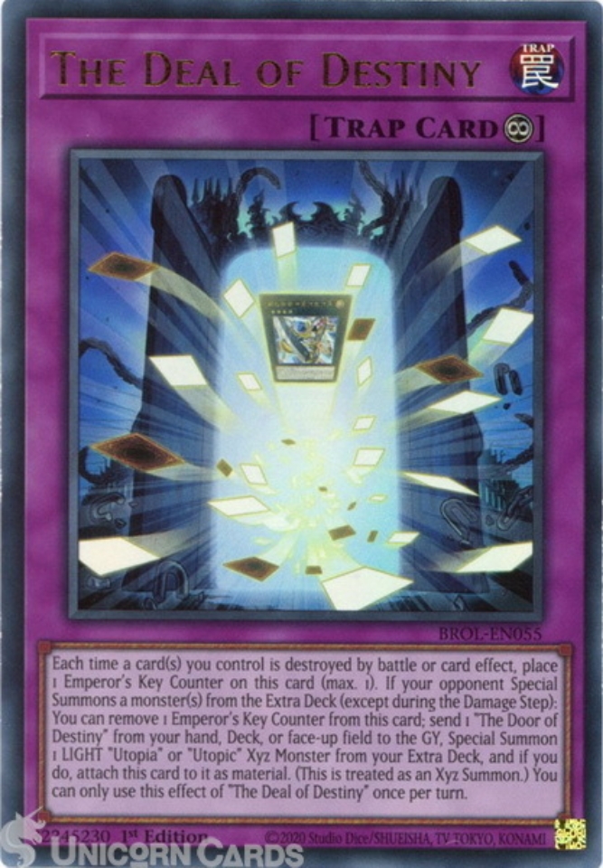 BROL-EN055 The Deal of Destiny Ultra Rare 1st Edition Mint YuGiOh Card ...