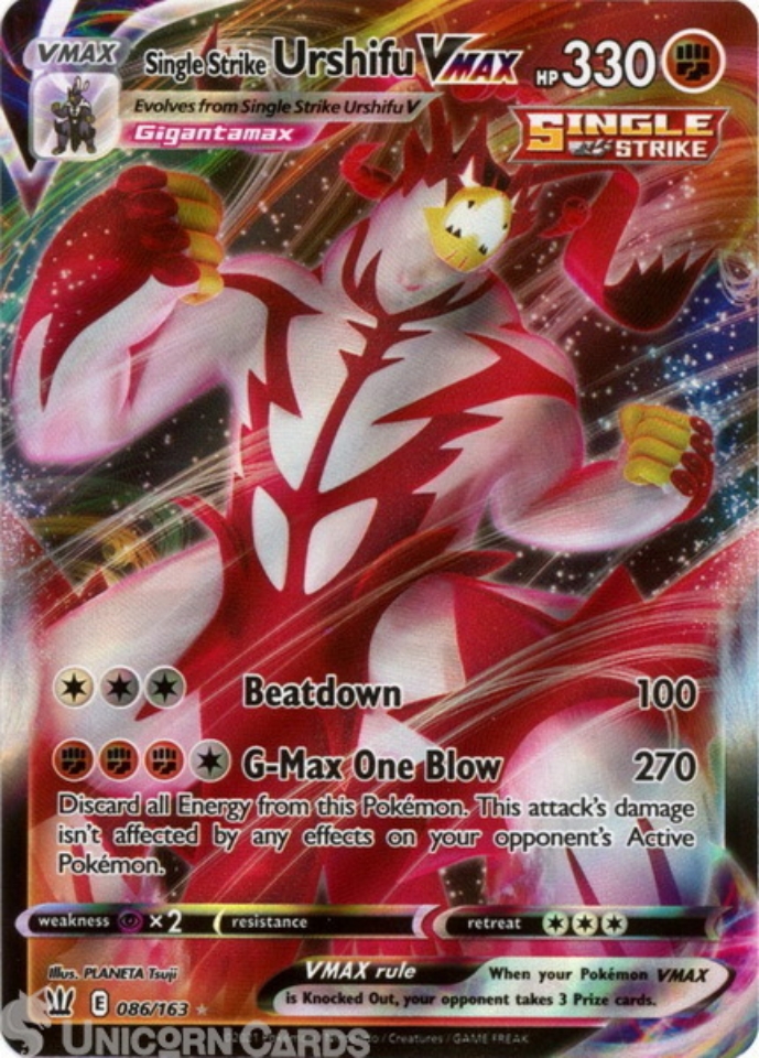 Single Strike Urshifu VMAX 086/163 Rare VMAX Mint Pokemon Card ...