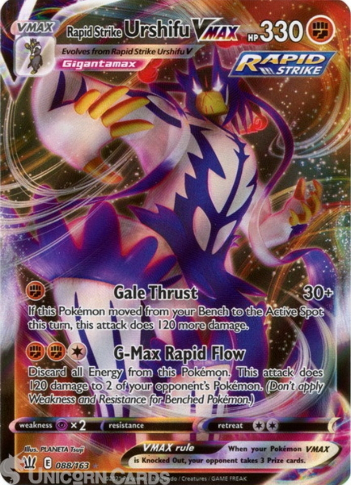 Rapid Strike Urshifu VMAX 088/163 Rare VMAX Mint Pokemon Card:: Unicorn ...