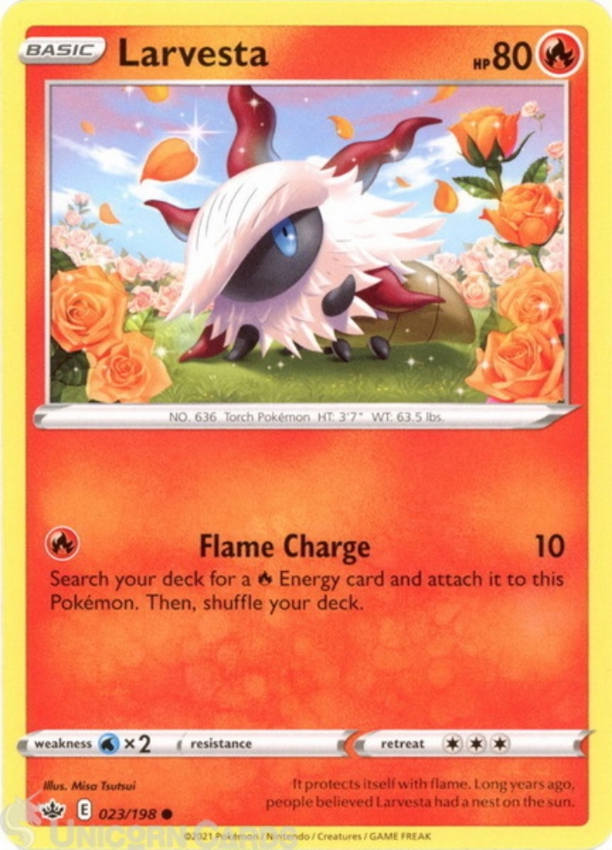 Larvesta 23 198 Common Mint Pokemon Card Unicorn Cards YuGiOh