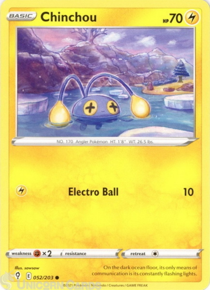 Chinchou 52/203 Common Mint Pokemon Card Unicorn Cards YuGiOh