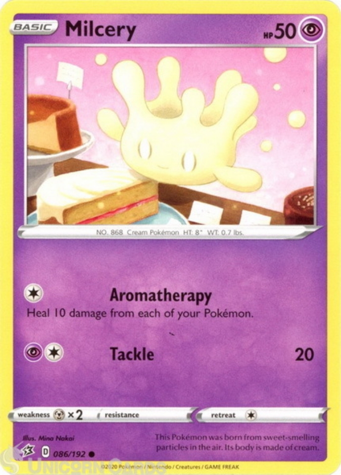 Milcery 86/192 Common Mint Pokemon Card Unicorn Cards YuGiOh