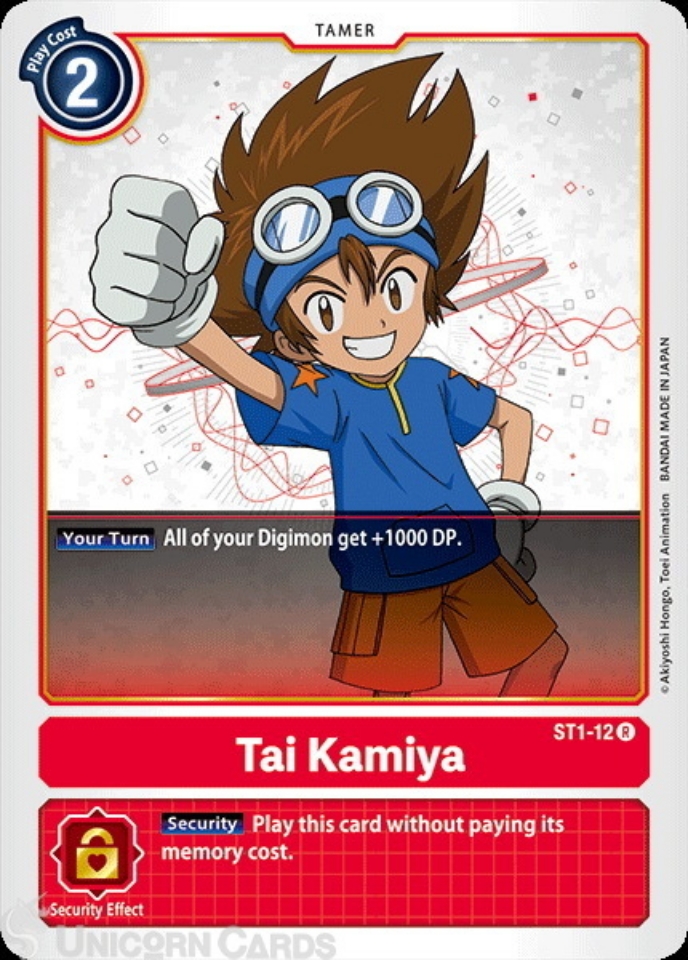 ST112 Tai Kamiya Rare Mint Digimon Card Unicorn Cards YuGiOh