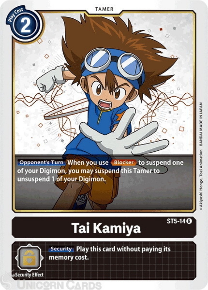 ST514 Tai Kamiya Rare Mint Digimon Card Unicorn Cards YuGiOh