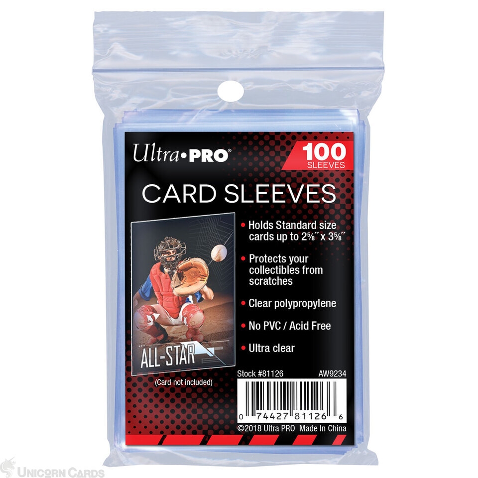 Ultra Pro Standard Size Soft Sleeves X100 For Digimon YuGiOh MTG 