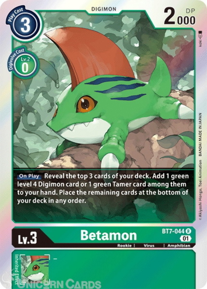 BT7-044 Betamon Rare Mint Digimon Card:: Unicorn Cards - YuGiOh ...