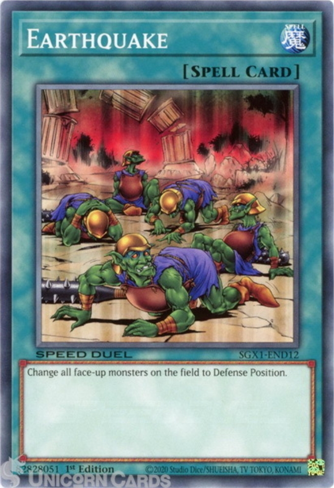 SGX1 END12 Earthquake Common 1st Edition Mint YuGiOh Card Unicorn sgx1-end12-earthquake-common-1st-edition-mint-yugioh-card-unicorn
