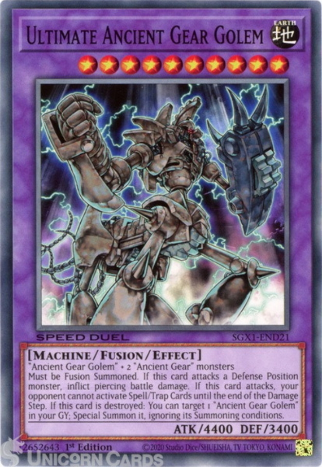 SGX1END21 Ultimate Ancient Gear Golem Common 1st Edition Mint YuGiOh