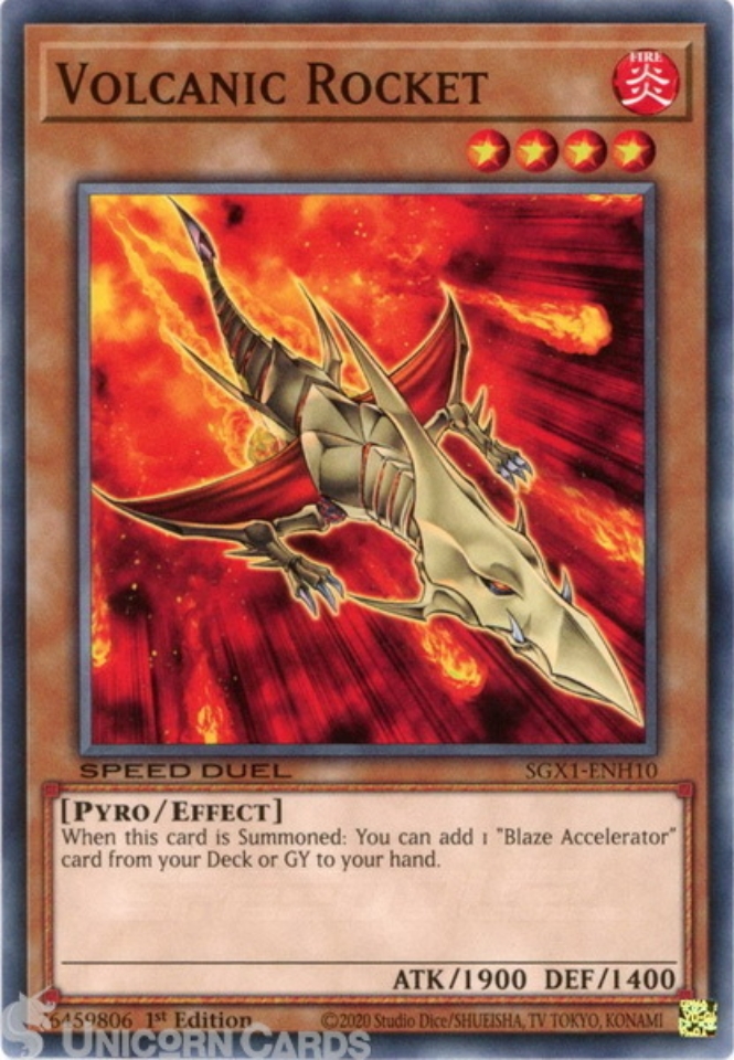 SGX1-ENH10 Volcanic Rocket Common 1st Edition Mint YuGiOh Card