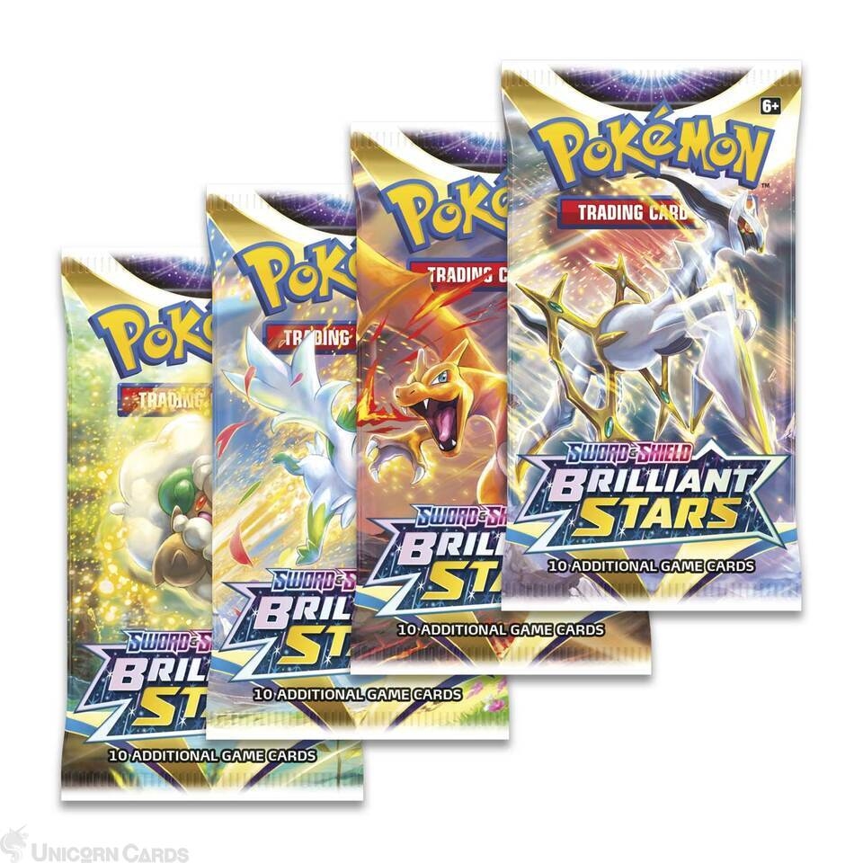 Pokemon Tcg Sword And Shield Brilliant Stars 4 Booster Packs All Types Brand New And 