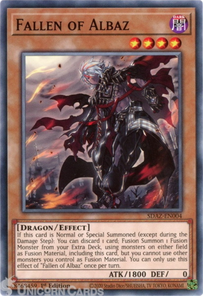 SDAZ-EN004 Fallen of Albaz Common 1st Edition Mint YuGiOh Card ...