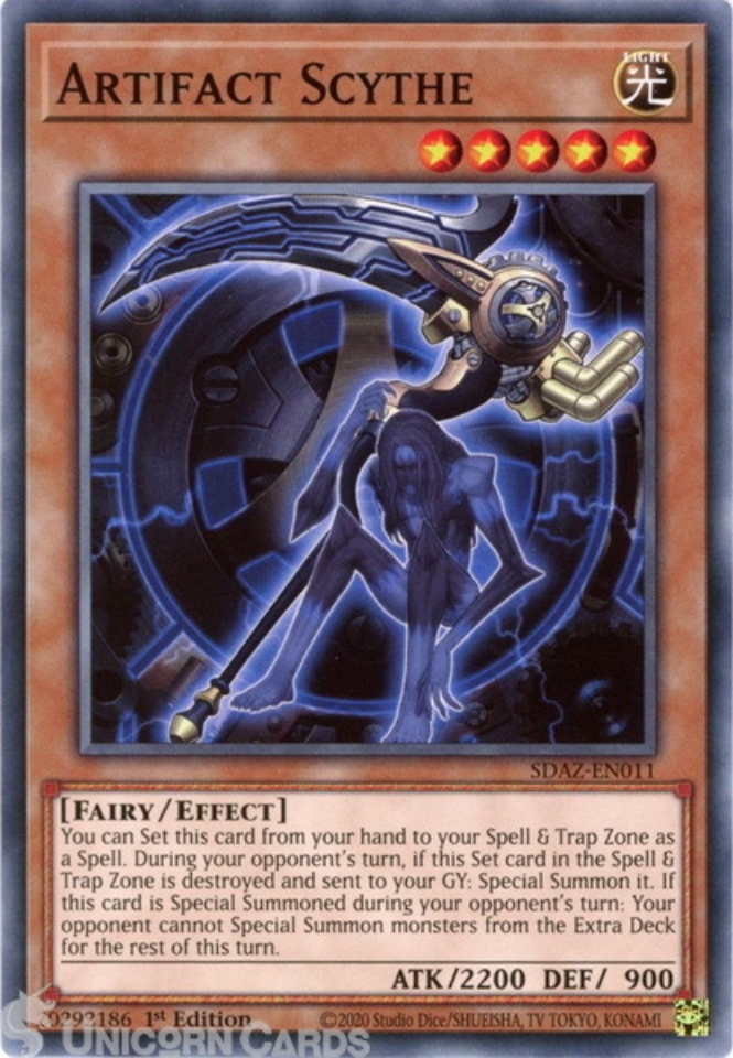 SDAZEN011 Artifact Scythe Common 1st Edition Mint YuGiOh Card