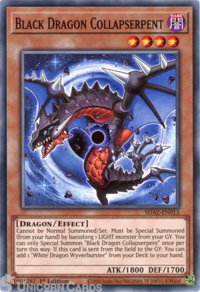 Sdaz En013 Black Dragon Collapserpent Common 1st Edition Mint Yugioh Card Unicorn Cards 6130