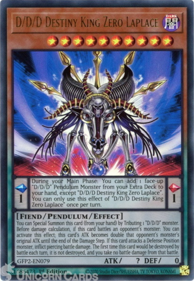 GFP2-EN079 D/D/D Destiny King Zero Laplace Ultra Rare 1st Edition