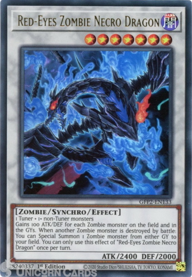 GFP2-EN133 Red-Eyes Zombie Necro Dragon Ultra Rare 1st Edition Mint ...