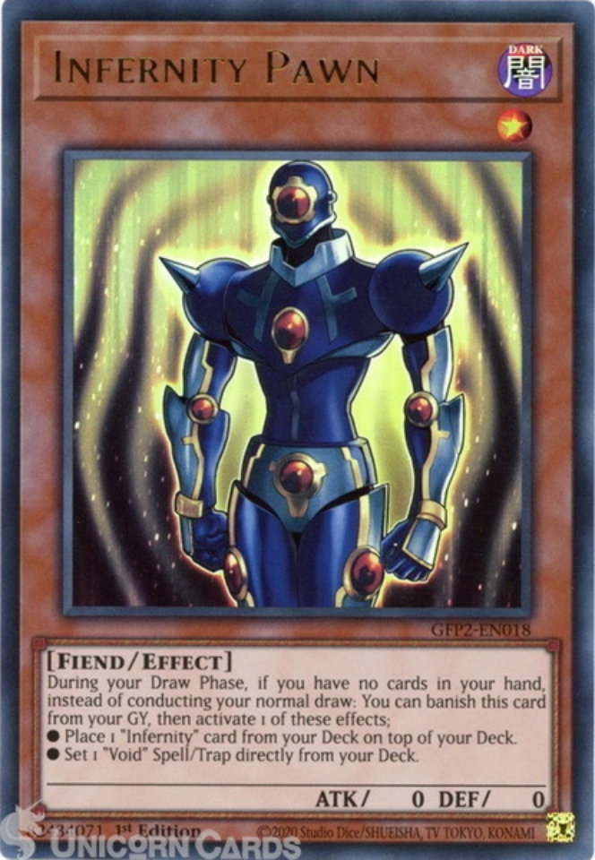 infernity yugioh cards Yu-Gi-Oh! - Destroyer (TSHD-EN098) - The Shining Darkness - Unlimited Edition Fiend/Effect GFP2-EN018 Infernity Pawn Ultra Rare