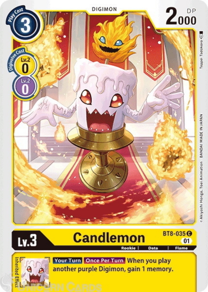 BT8035 Candlemon Common Mint Digimon Card Unicorn Cards YuGiOh