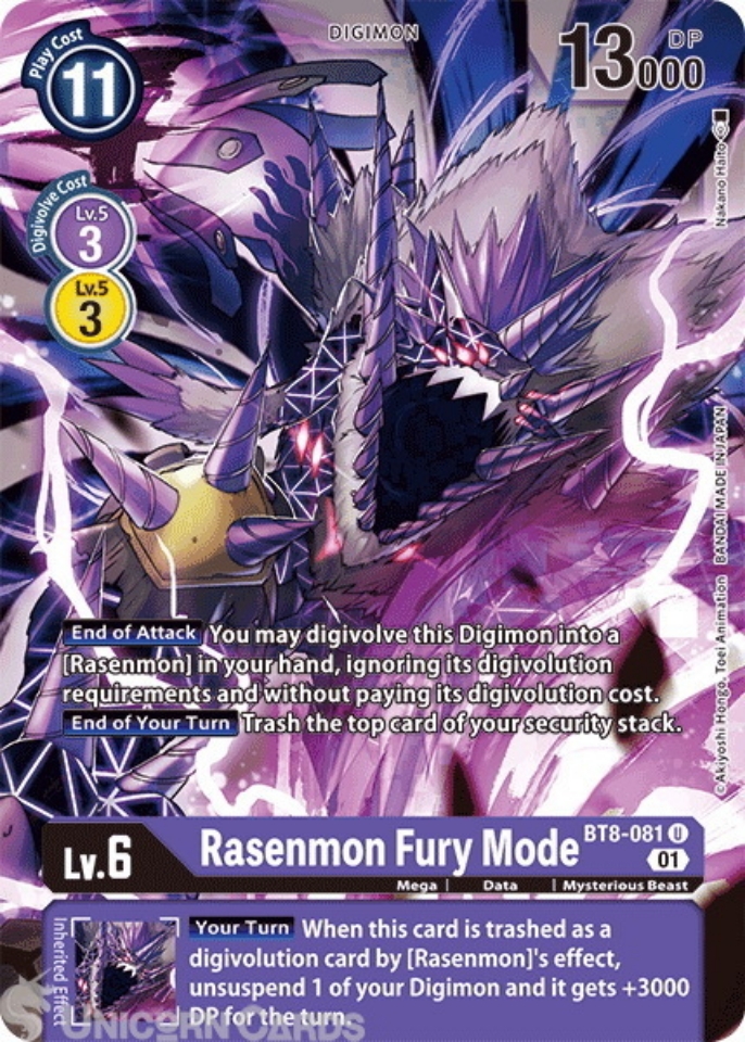 BT8081 Rasenmon Fury Mode Mint Digimon Card Unicorn Cards