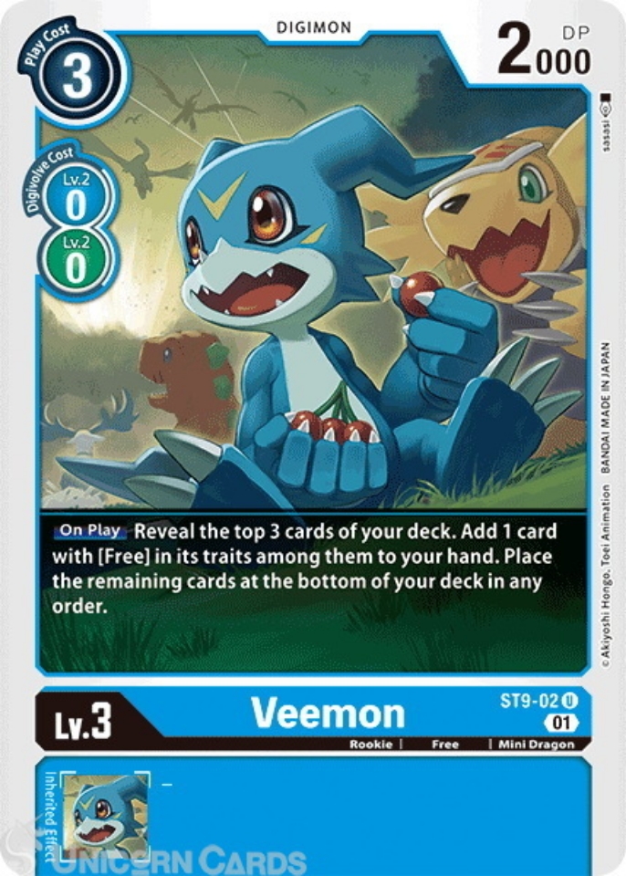ST9-02 Veemon Uncommon Mint Digimon Card:: Unicorn Cards - YuGiOh ...