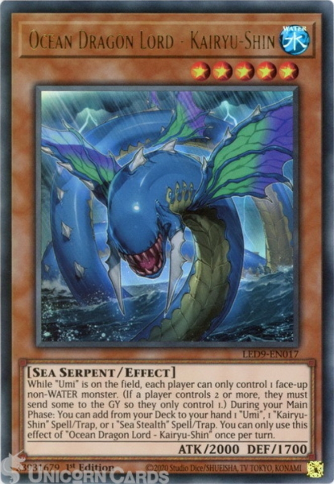 LED9-EN017 Ocean Dragon Lord - Kairyu Shin Ultra Rare 1st Edition Mint ...