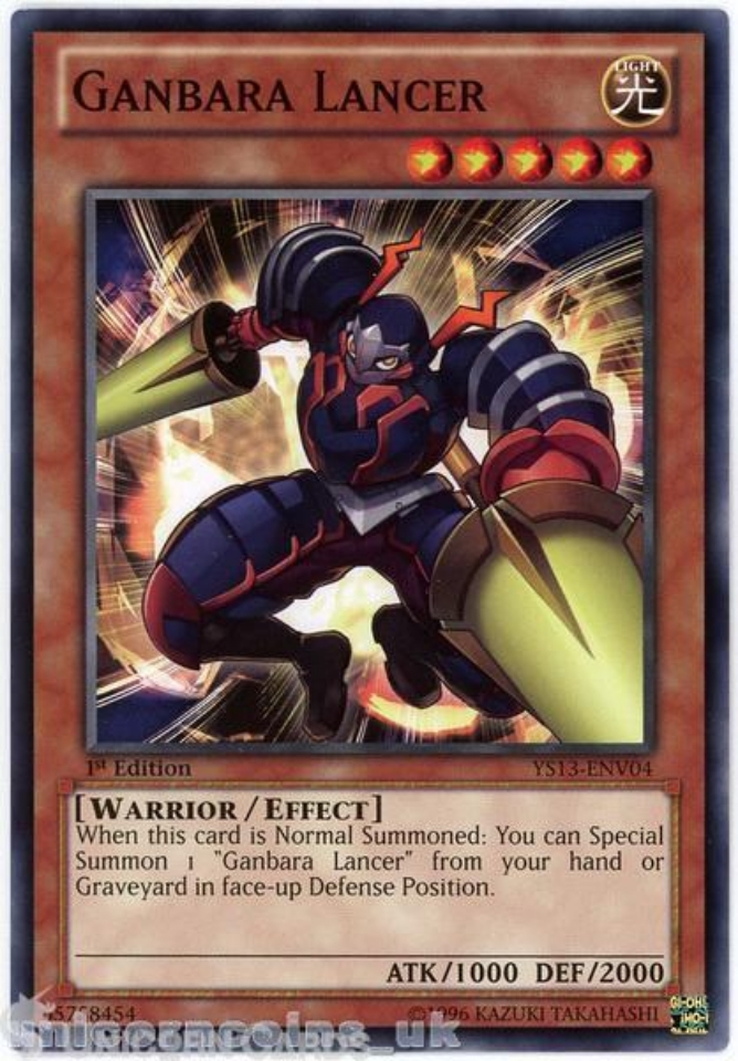 YS13ENV04 Ganbara Lancer 1st Edition Mint YuGiOh Card Unicorn Cards YuGiOh!, Pokemon