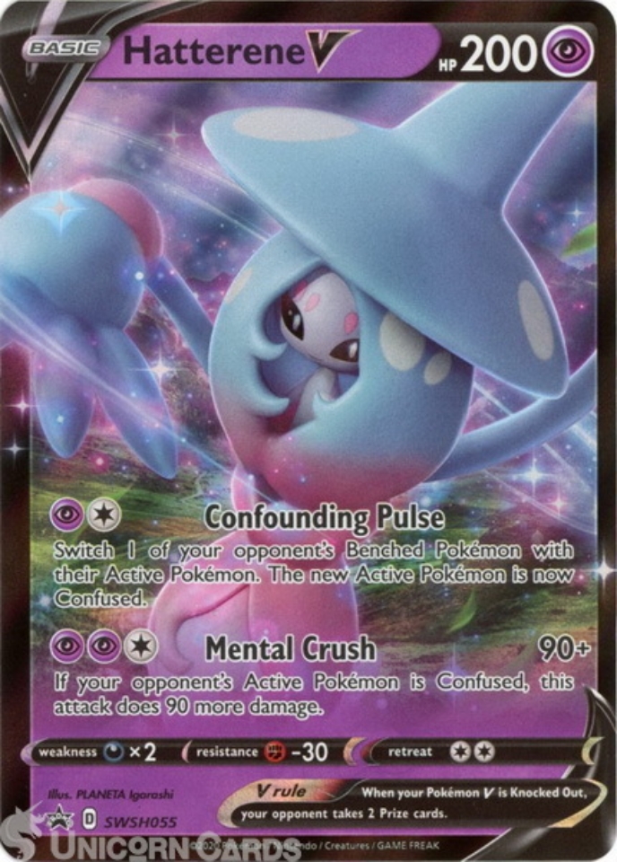 Hatterene V SWSH055 Black Star Promo Mint Pokemon Card:: Unicorn Cards ...