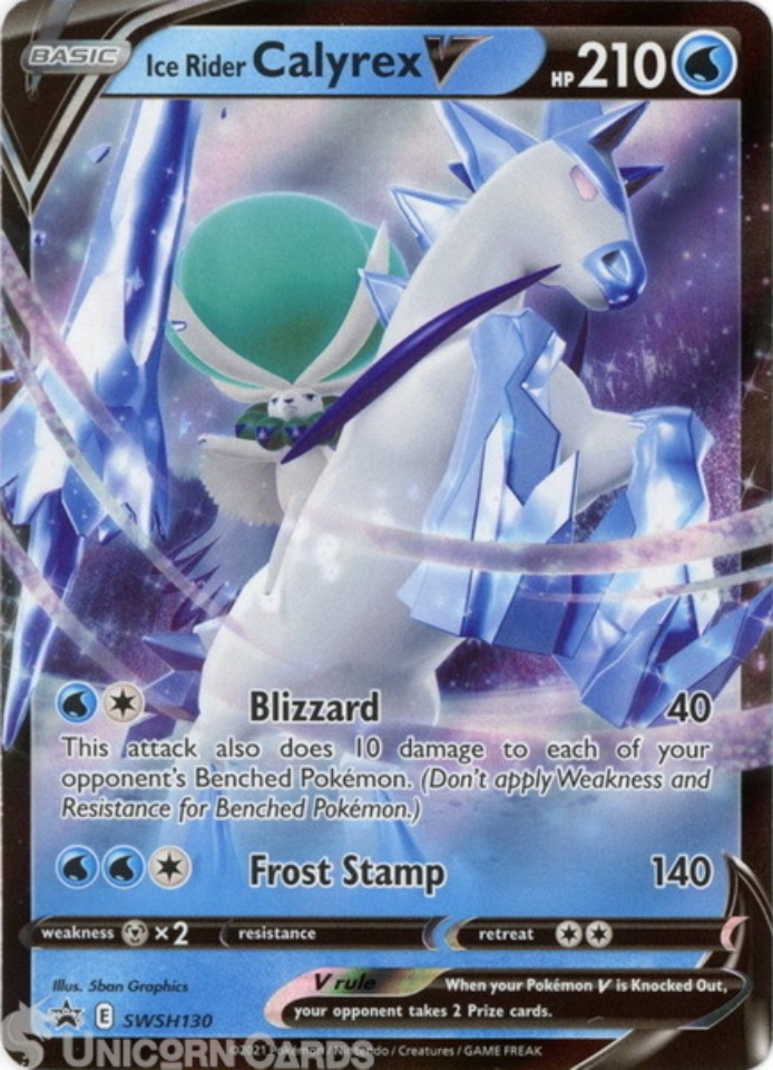 Ice Rider Calyrex V SWSH130 Black Star Promo Mint Pokemon Card ...