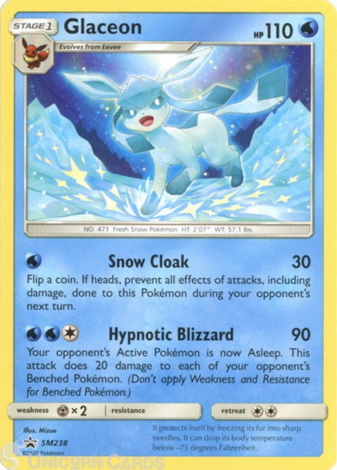 Glaceon SM238 Black Star Promo Mint Pokemon Card:: Unicorn Cards ...