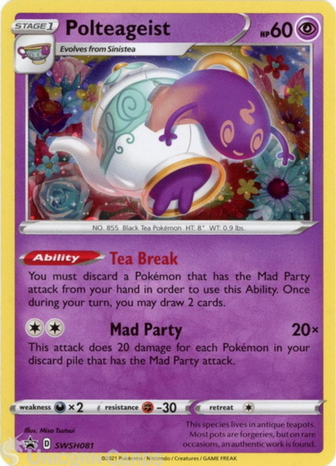 Polteageist SWSH081 Black Star Promo Mint Pokemon Card:: Unicorn Cards -  YuGiOh!, Pokemon, Digimon and MTG TCG Cards for Players and Collectors.
