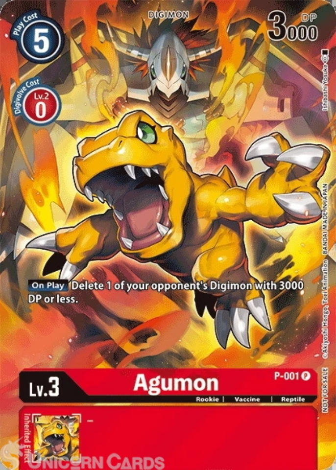 P-001 Agumon Promo Alternative Art Mint Digimon Card:: Unicorn Cards ...