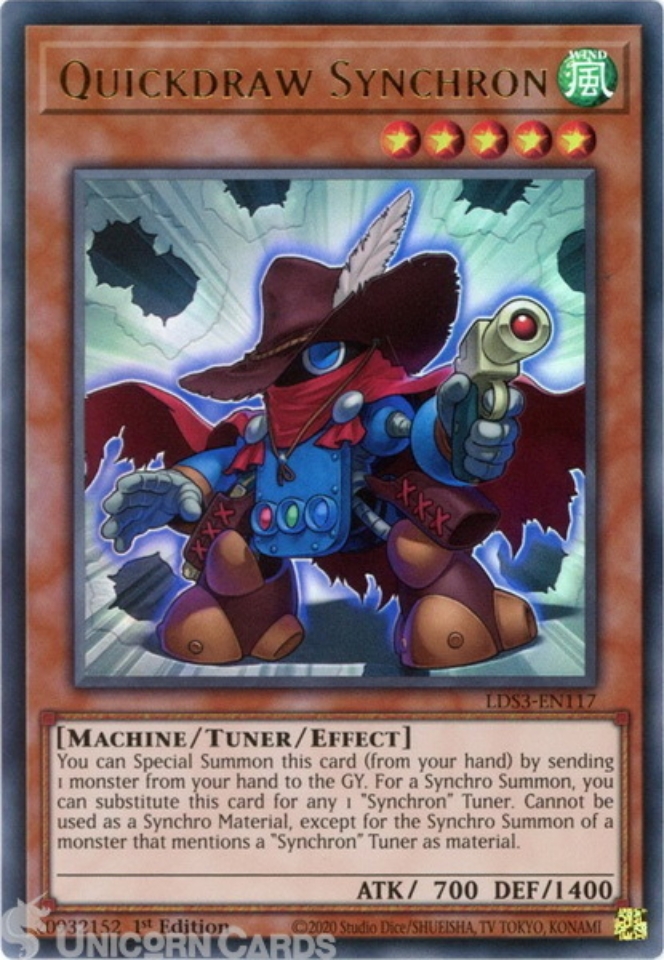 LDS3EN117 Quickdraw Synchron Ultra Rare 1st Edition Mint YuGiOh