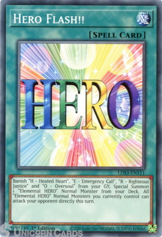 LDS3-EN111 Hero Flash!! :: Common 1st Edition Mint YuGiOh Card ...