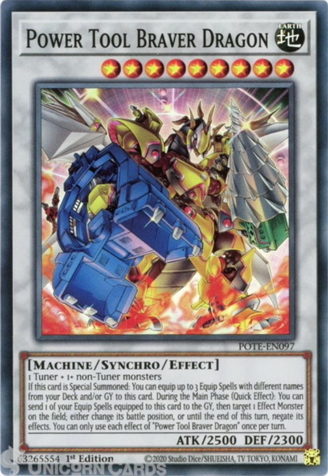 POTEEN097 Power Tool Braver Dragon Super Rare 1st Edition Mint YuGiOh