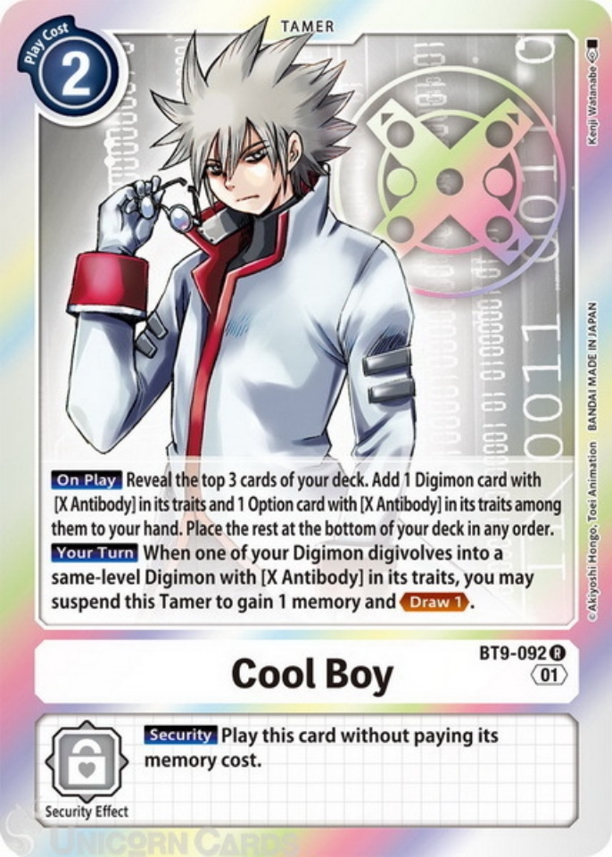 BT9092 Cool Boy Rare Mint Digimon Card Unicorn Cards YuGiOh