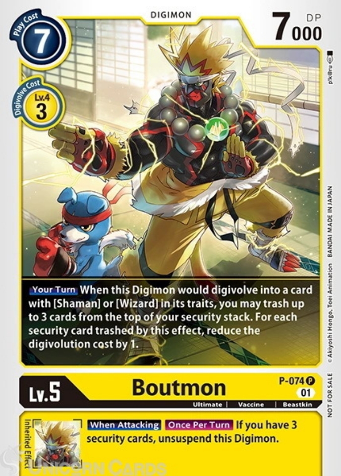 P074 Boutmon Promo Mint Digimon Card Unicorn Cards YuGiOh