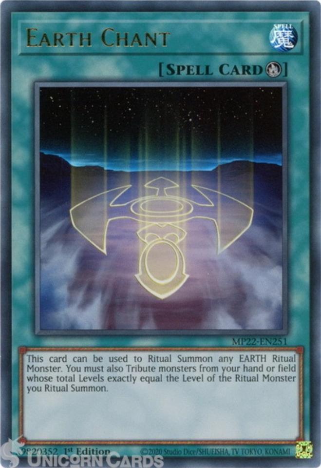 MP22EN251 Earth Chant Ultra Rare 1st Edition Mint YuGiOh Card