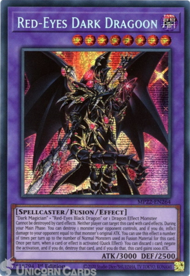 MP22-EN264 Red-Eyes Dark Dragoon Prismatic Secret Rare 1st Edition Mint ...