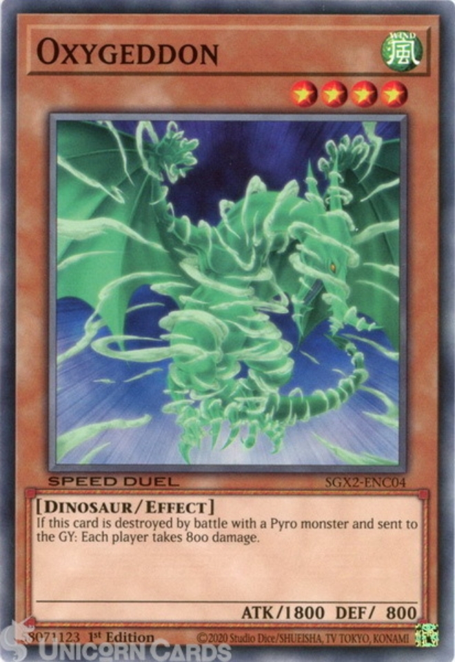 SGX2ENC04 Oxygeddon Common 1st Edition Mint YuGiOh Card Unicorn