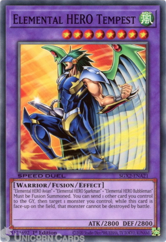 SGX2ENA21 Elemental HERO Tempest Common 1st Edition Mint YuGiOh