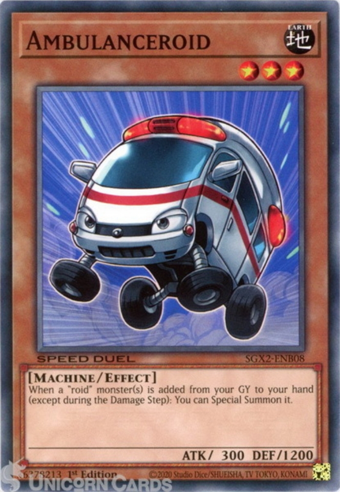 SGX2-ENB08 Ambulanceroid :: Common 1st Edition Mint YuGiOh Card ...