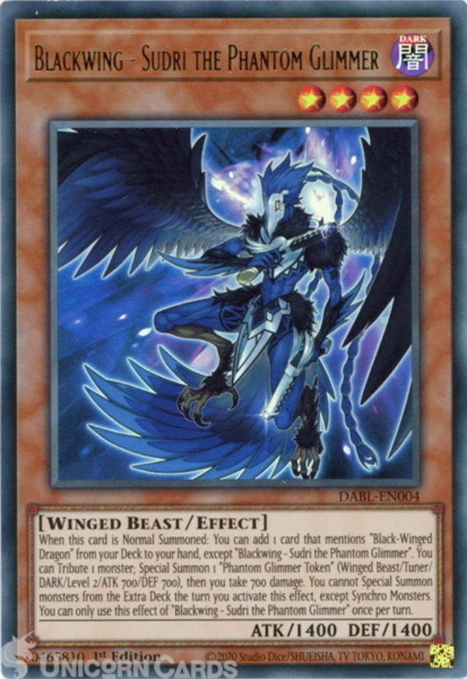 DABLEN004 Blackwing Sudri the Phantom Glimmer Ultra Rare 1st