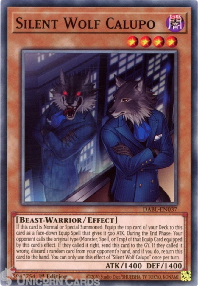 DABL-EN037 Silent Wolf Calupo :: Common 1st Edition Mint YuGiOh Card::  Unicorn Cards - YuGiOh!, Pokemon, Digimon and MTG TCG Cards for Players and  Collectors.