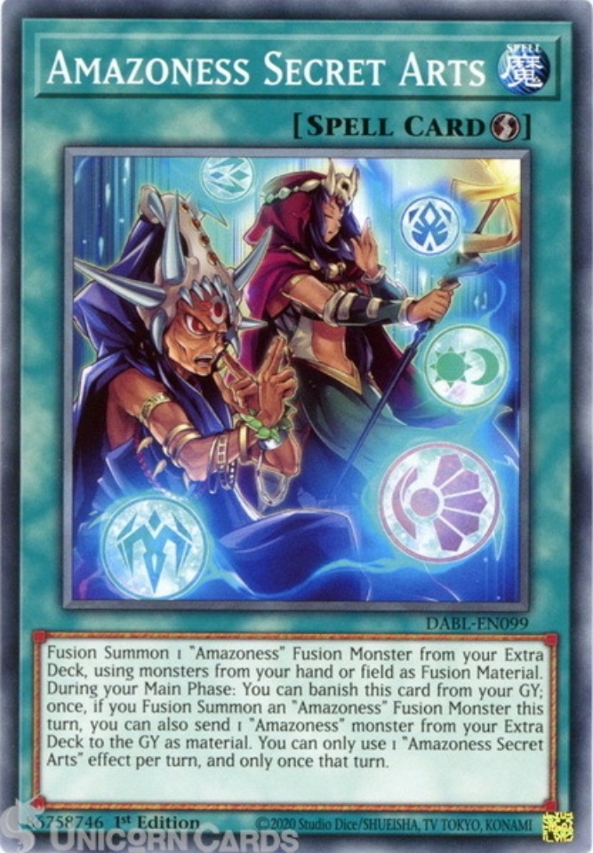 DABL-EN099 Amazoness Secret Arts :: Common 1st Edition Mint YuGiOh Card::  Unicorn Cards