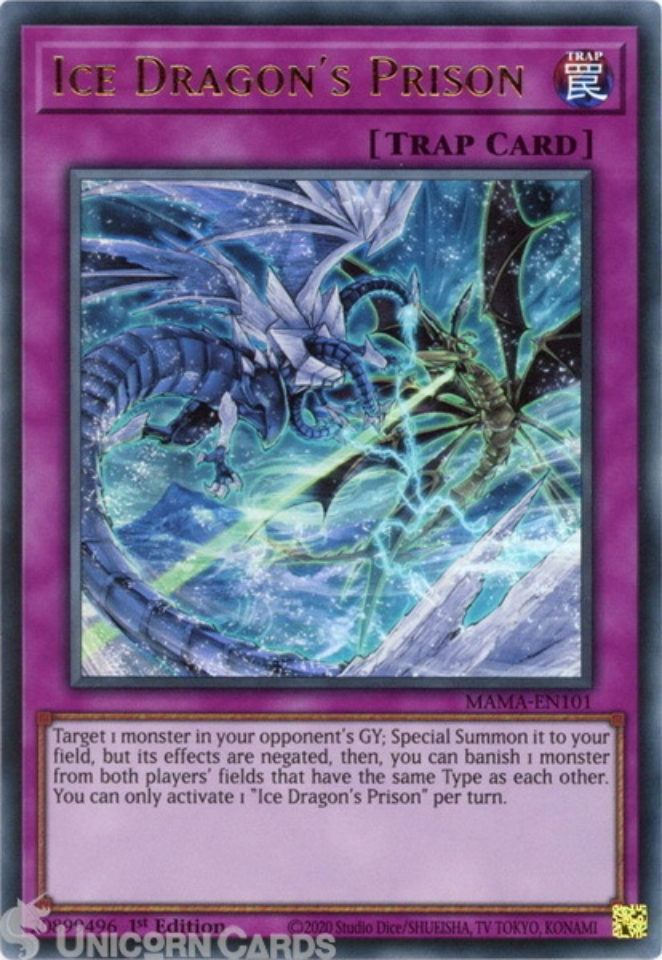 MAMA-EN101 Ice Dragon's Prison :: Ultra Rare 1st Edition Mint YuGiOh ...