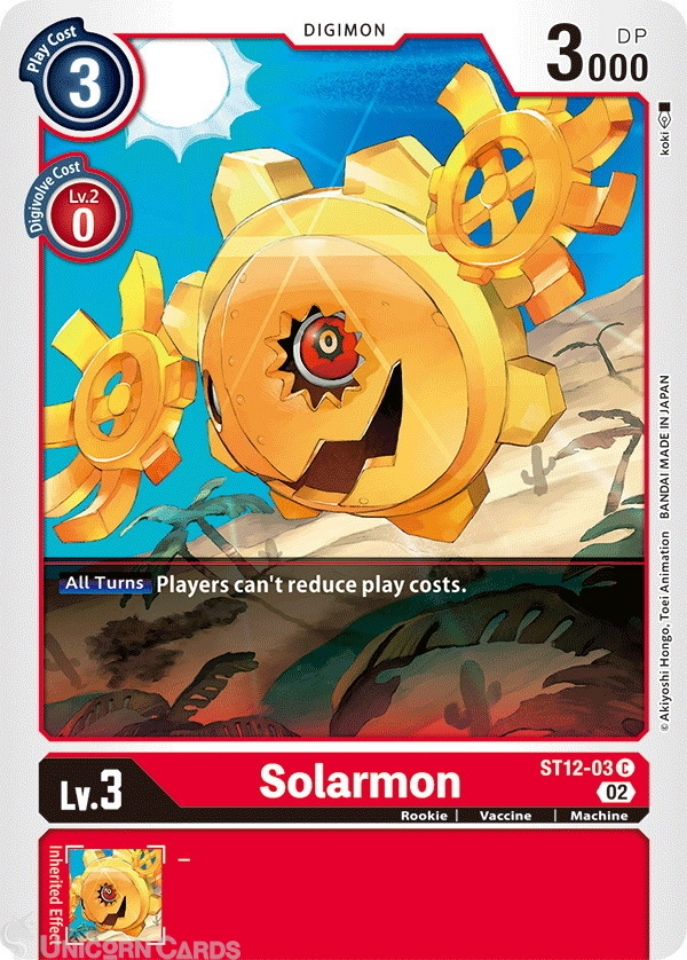 ST1203 Solarmon Common Mint Digimon Card Unicorn Cards YuGiOh
