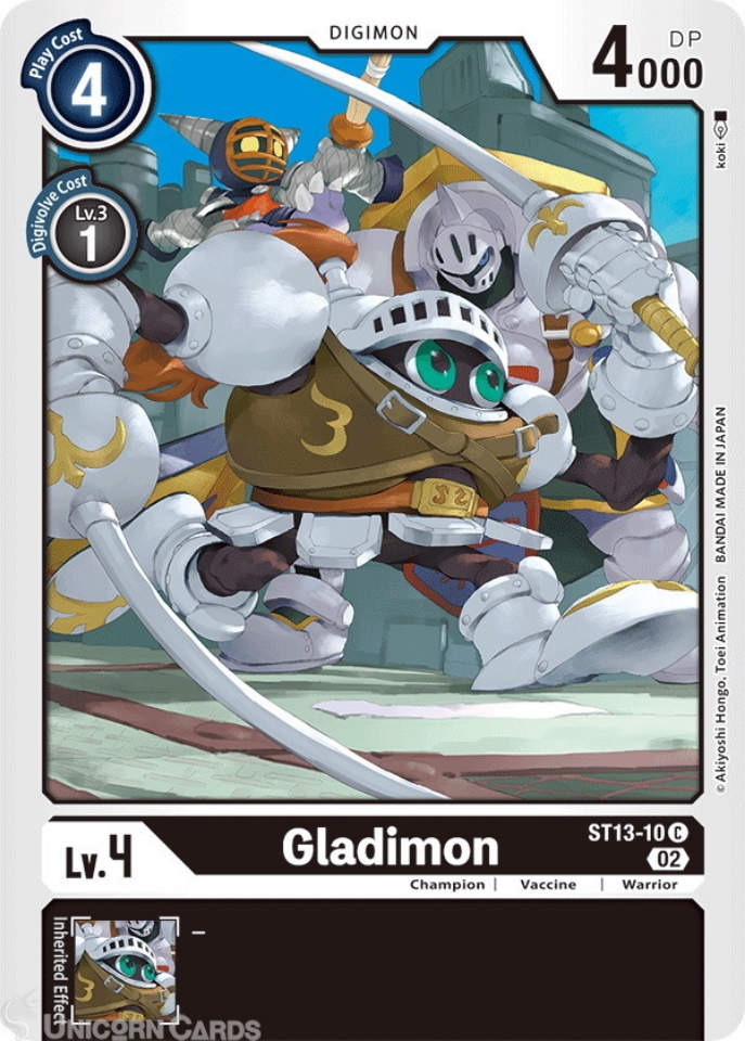 ST13-10 Gladimon Common Mint Digimon Card:: Unicorn Cards - YuGiOh ...