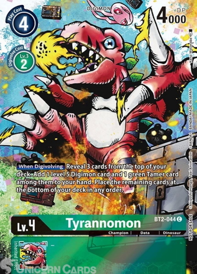 BT2044 Tyrannomon Common Alternative Art Mint Digimon Card Unicorn